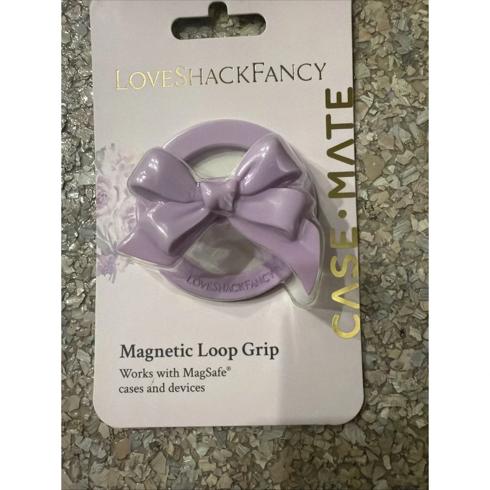 LoveShackFancy Case Mate Magnetic Loop Grip PURPLE NEW